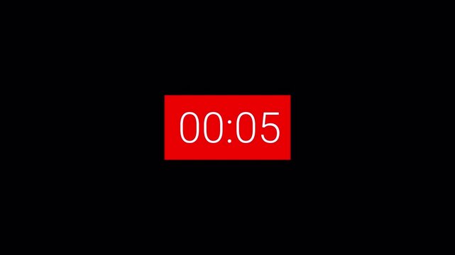 10 second countdown timer animation from 0 seconds to 10 seconds on a transparent background, ten second countdown timer from zero to ten with alpha channel.