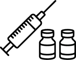 Fototapeta premium Medical syringe with two vials of vaccine or medication