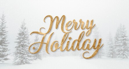 Naklejka premium Merry holiday banner combining a delicate snowy setting and polished lettering style