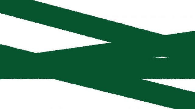 Animated paint roller creating green brush strokes