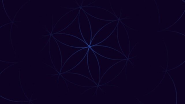 Solid abstract motion with neon night palette combined with glowing sacred geometry elements. Mystical futuristic background ideal for meditation visuals, electronic music events, spiritual tech brand