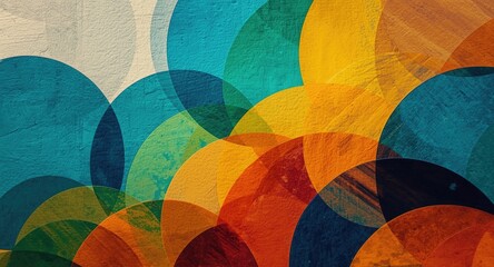 Obraz premium vibrant modern abstract piece with overlapping circles in a dynamic color range