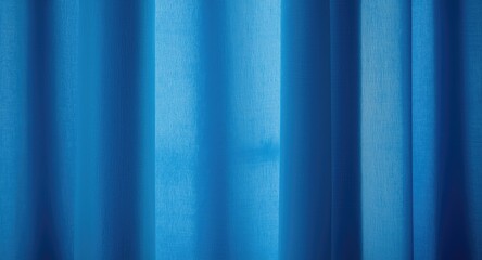 Obraz premium blue curtain textile surface with soft daylight and copy space