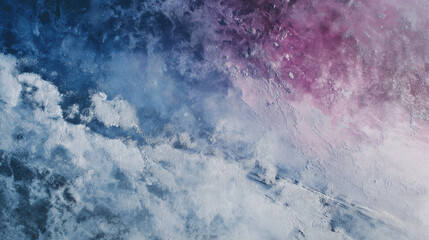 Abstract Icy Blue and Pink Textured Surface &ndash; Frosted Artistic Background with Rough Plaster Effect and Modern Pastel Gradient