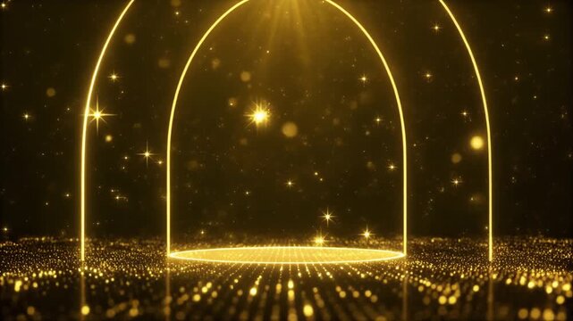 Glowing Golden Archway with Radiant Light
