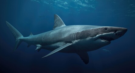Obraz premium Scientific 3D illustration of extinct Megalodon shark species