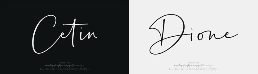 Cetin Dione, Script elegant alphabet letters font logo. Typography luxury classic lettering serif fonts decorative wedding vintage retro logos, design for fashion beauty shop and brand . © Smart font