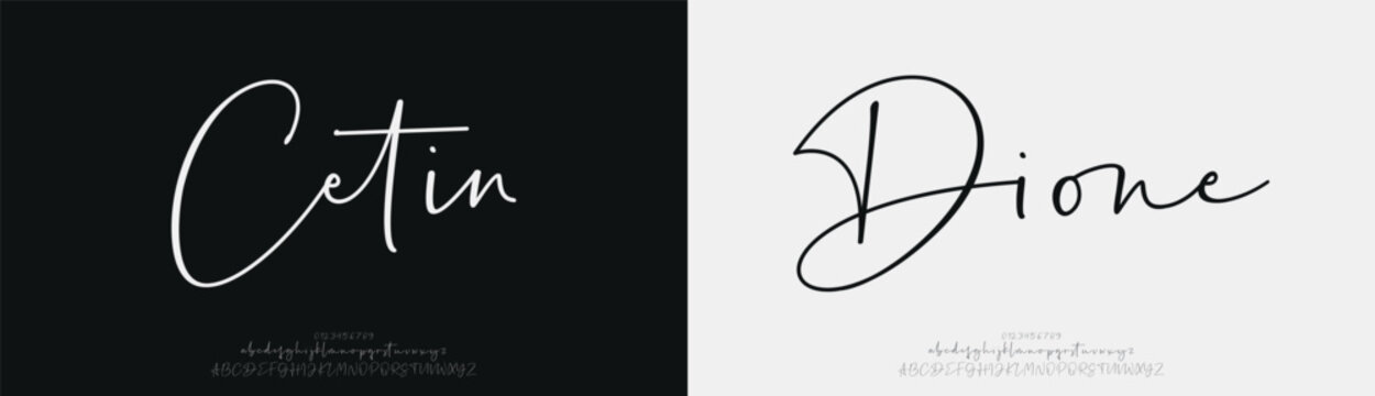 Cetin Dione, Script elegant alphabet letters font logo. Typography luxury classic lettering serif fonts decorative wedding vintage retro logos, design for fashion beauty shop and brand .