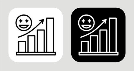 Obraz premium Satisfaction Level Icon In Black and White Line Style