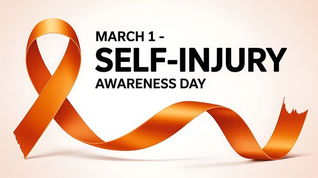 Orange Awareness Ribbon for Self-Injury Awareness Day