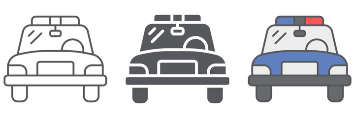 Police car line icon, vehicle and automobile, sheriff car sign, vector graphics, a linear pattern on a white background. © amin268