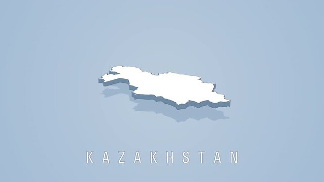 Kazakhstan country map morphing animation