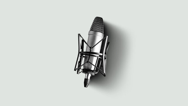 Podcast microphone setup for recording discussions in a studio environment