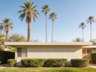 Fototapeta premium Modern house with palm trees