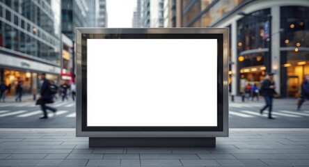 Fototapeta premium Urban lightbox display mockup with blank advertising panel for brand marketing purposes