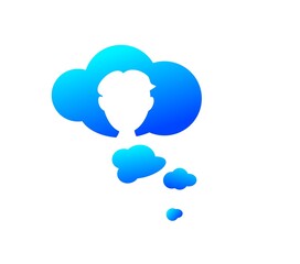 Obraz premium Illustration of thinking bubble friend