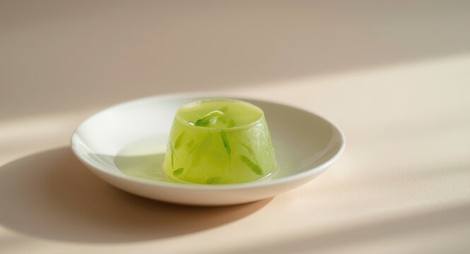 Light herbal dessert containing grass jelly and smooth Mesona Chinensis milk infusion