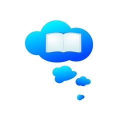 Fototapeta premium Illustration of thinking bubble empty book