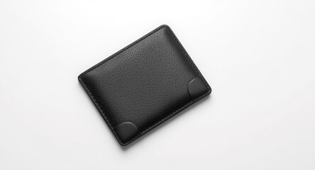 Luxury leather wallet with black rounded corner design on a simple white background