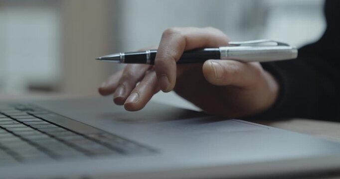 Online working on laptop computer