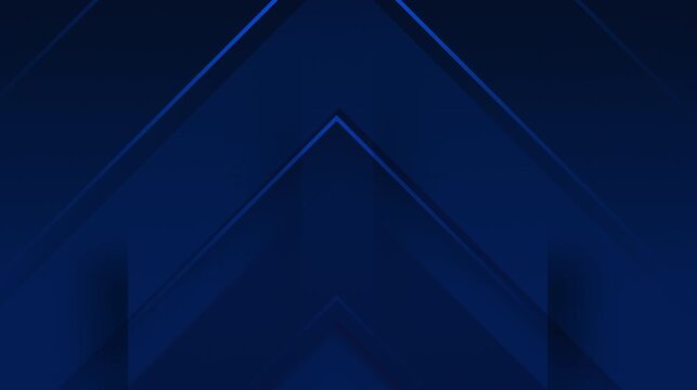 Abstract dark blue geometric background with diagonal arrows pointing upward, symbolizing growth, progress and business direction. Clean corporate style, modern minimal design, smooth seamless motion.