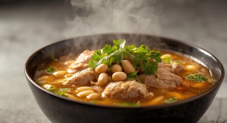 Classic Chicken Soto with Boiled Chicken Peanuts and Parsley Herb