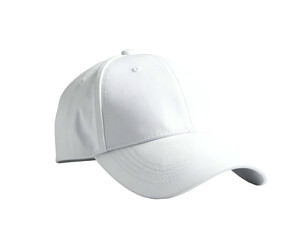 Fototapeta premium Clean, minimalist white baseball cap with curved brim