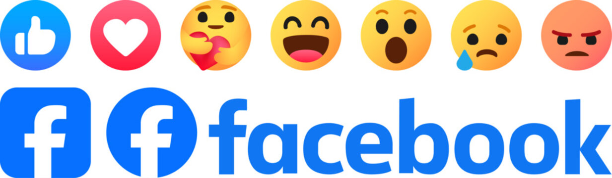 Facebook symbols, profile. Social media. Facebook mockup, application. Emoji Reactions. Kyiv, Ukraine - February 15, 2026