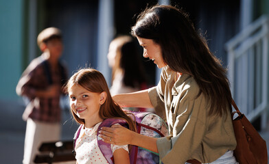 Mother is accompanying child to school © Budimir Jevtic