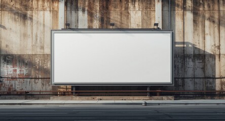 Obraz premium Clear advertising billboard on the outer wall of a factory