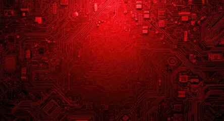 Obraz premium Dynamic red swirling abstract backdrop including old digital tech elements