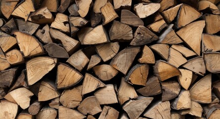 Rustic firewood pile designed for cozy indoor fires and festive outdoor occasions