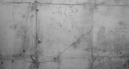 Close view of gray cement wall with textured fissures and construction marks