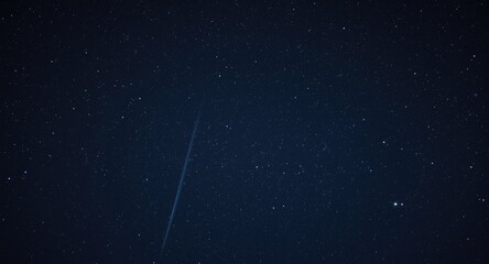 Fototapeta premium Night sky portrait of star cluster and comet alignment