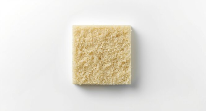 Thermal insulating rock wool sheet isolated on white background surface