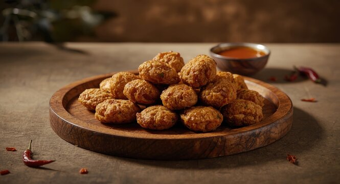 Nutritious and Crispy Bathua Leaf Fritters Served as Appetizer