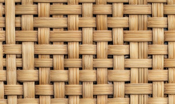 Flat texture of rattan weave pattern filling frame evenly