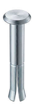 Zinc-plated anchor rivet with a split tail design.