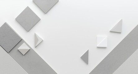 Fototapeta premium Neutral abstract background with gray geometric shapes for creative branding