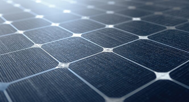 macro image of solar panel technology featuring new material layers