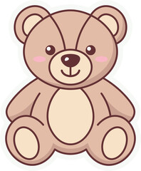 Obraz premium Illustration of a Cute Teddy Bear vector shape