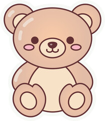 Obraz premium Illustration of a Cute Teddy Bear vector shape