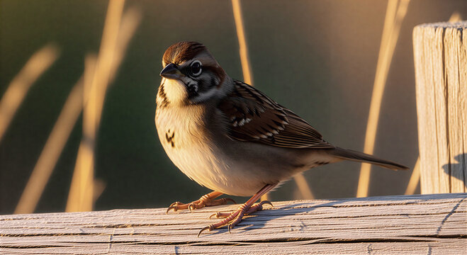 vesper sparrow frontal view 
