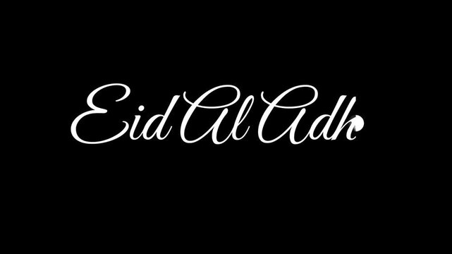 Cursive Animated Text Eid Al Adha Greeting Card Element