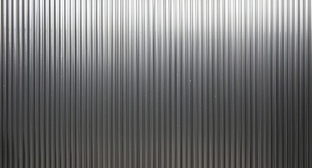 Obraz premium Detailed metallic backdrop illustrating vertical ribbed texture and smooth finish