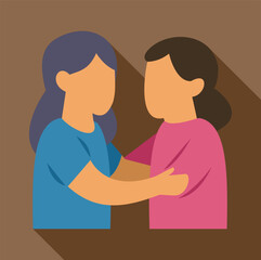 Fototapeta premium Two women embracing, depicting friendship, care, and emotional support