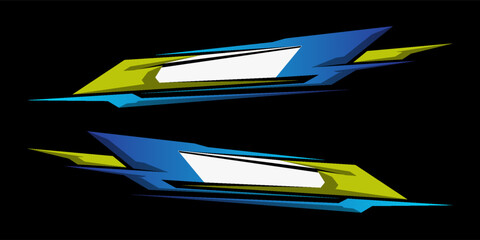 Racing car wrap design vector. sporty sticker design. Graphic abstract stripe racing background kit designs for wrap vehicle. race car, rally, adventure and livery. © Zafran