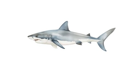 Obraz premium Charming isolated shark watercolor illustration on white background perfect for prints