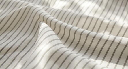 Natural lighting on striped cotton fabric texture with smooth surface for textile design background