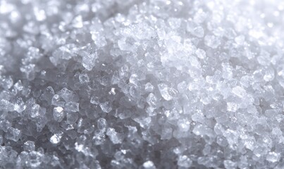 Obraz premium Front-facing texture of white crystalline sugar granules, bright reflective surface